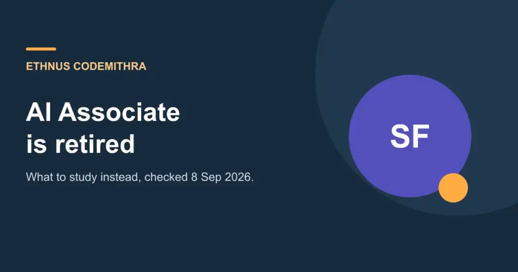 AI Associate is retired. Ethnus Codemithra article cover.