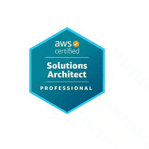 Official AWS Certified Solutions Architect - Professional certification badge, published by AWS.