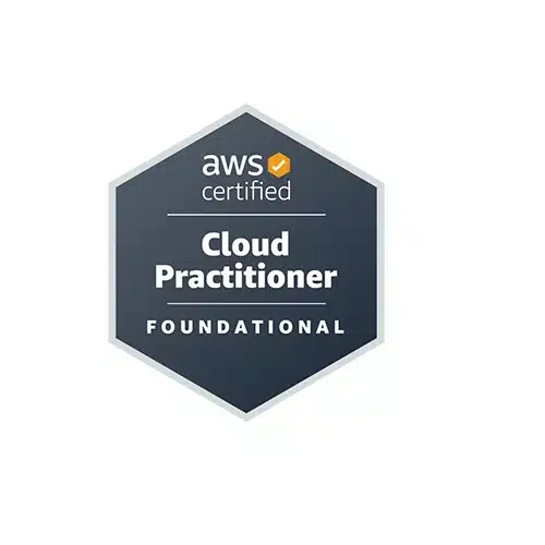 Official AWS Certified Cloud Practitioner certification badge, published by AWS.