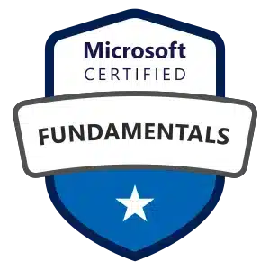 Official Microsoft Certified: Azure AI Fundamentals badge, published by Microsoft. The badge design is shared across the Fundamentals tier and did not change when the required exam moved from AI-900 to AI-901.