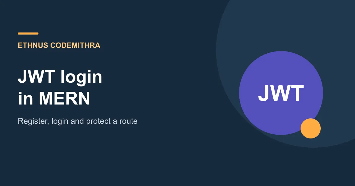 A login form next to a token icon, representing JWT authentication in a MERN app.