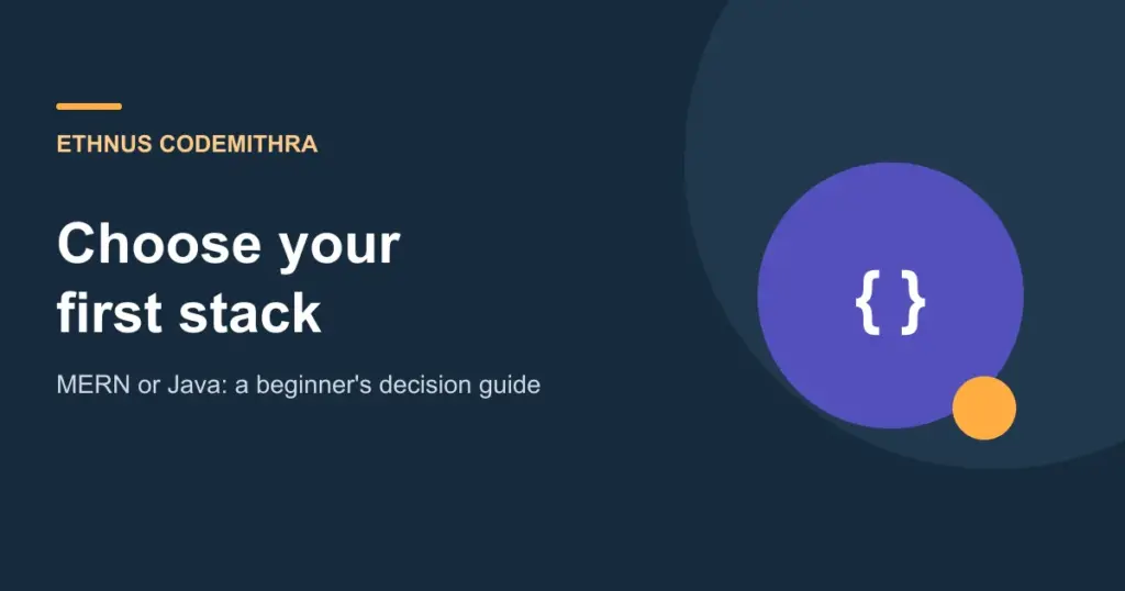 Choose your first stack. Ethnus Codemithra article cover.