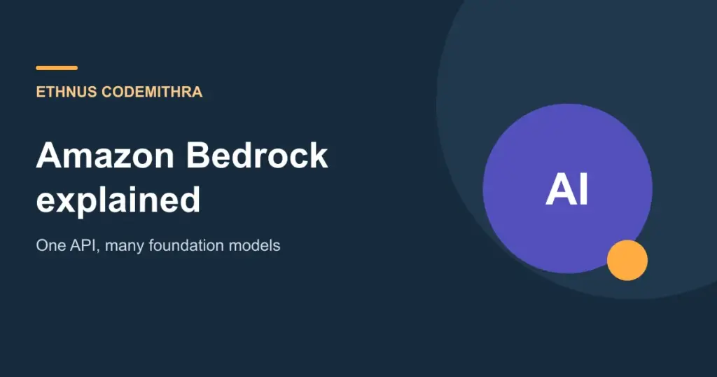 Amazon Bedrock explained. Ethnus Codemithra article cover.